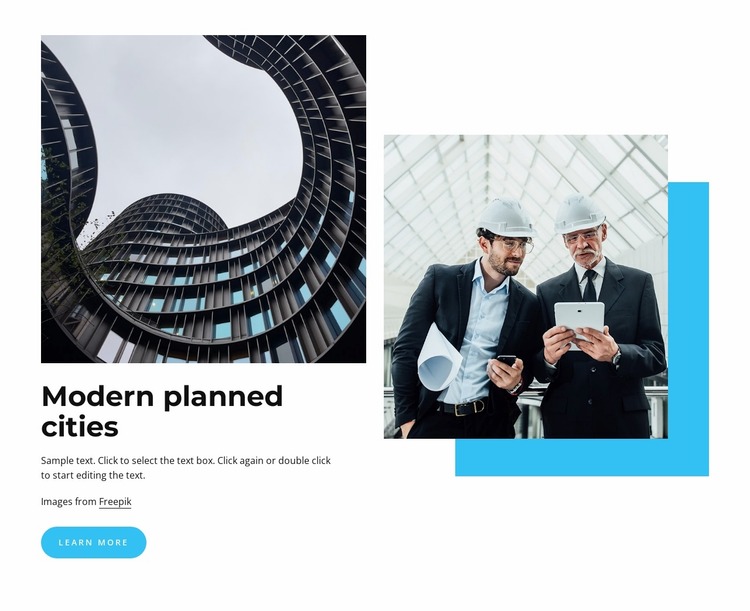 Modern planned cities Website Mockup