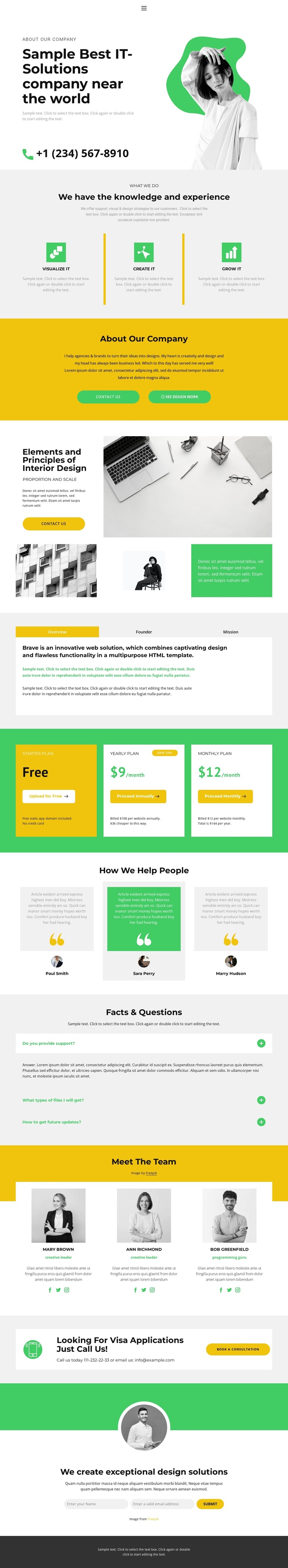 Modern IT market One Page Template