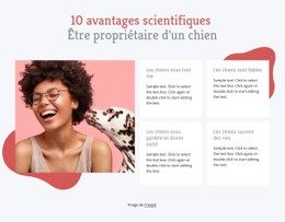Avantages De Posséder Un Chien Modèle CSS De Tableau