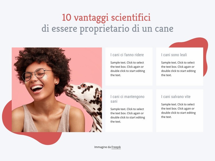 Vantaggi di possedere un cane Mockup del sito web