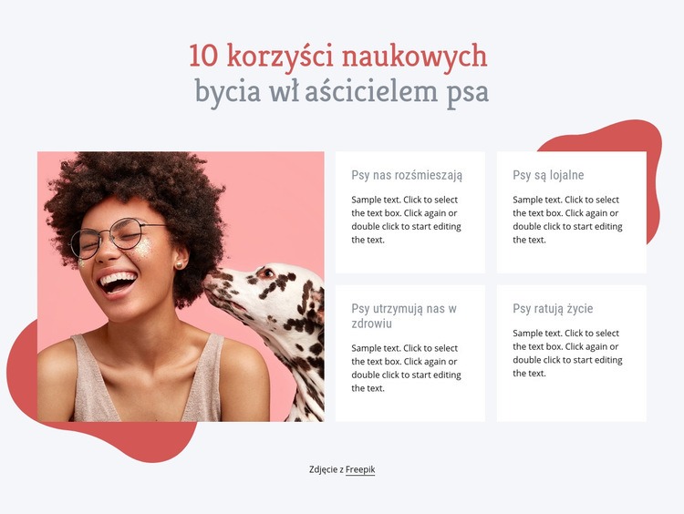 Korzyści z posiadania psa Projekt strony internetowej