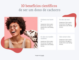 Benefícios De Ter Um Cachorro Modelo CSS De Tabela
