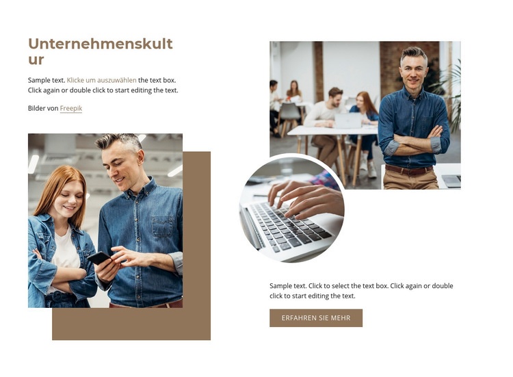 Unternehmenskultur Website-Modell