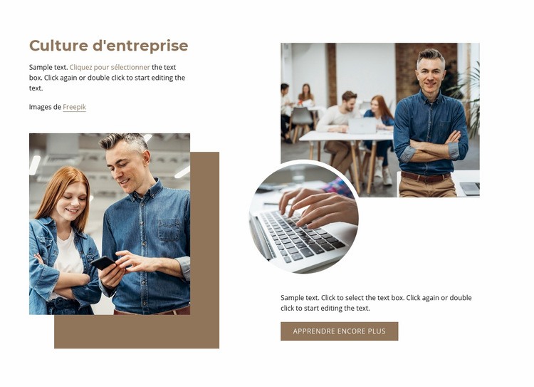 Culture d'entreprise Créateur de site Web HTML