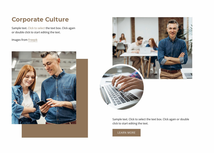 Corporate culture Web Page Design