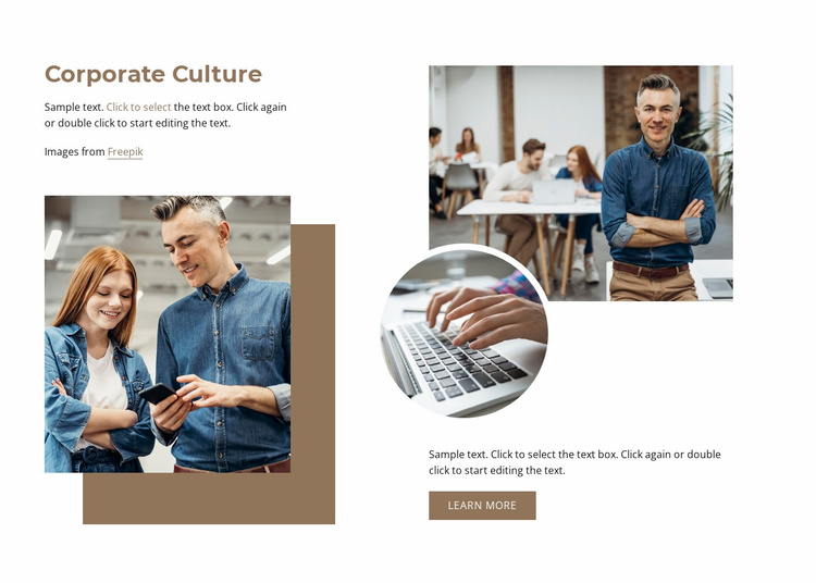 Corporate culture Landing Page
