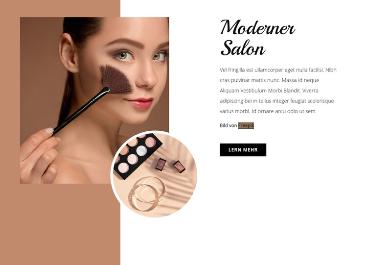 Modernes Make-up Studio Website design
