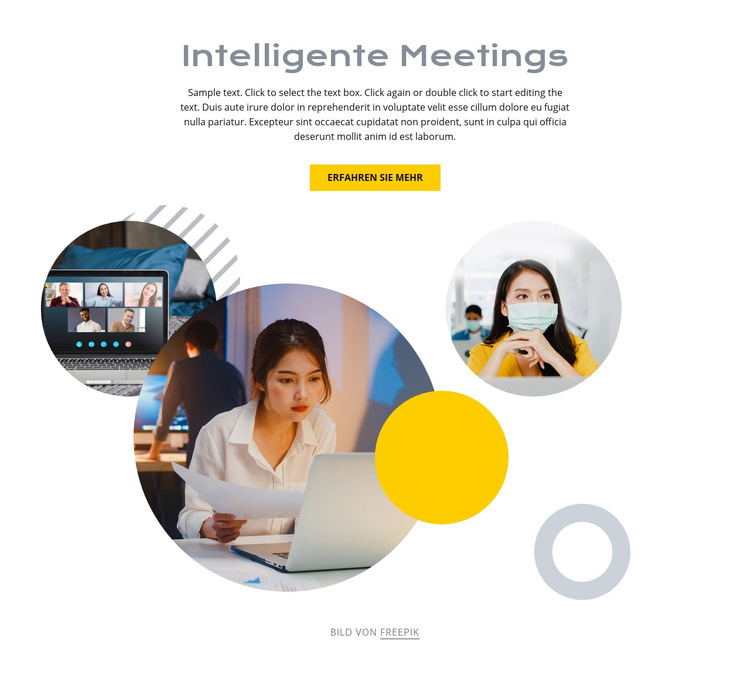 Intelligente Besprechungen Website-Vorlage