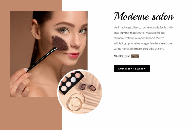 Moderne make-up studio Website mockup