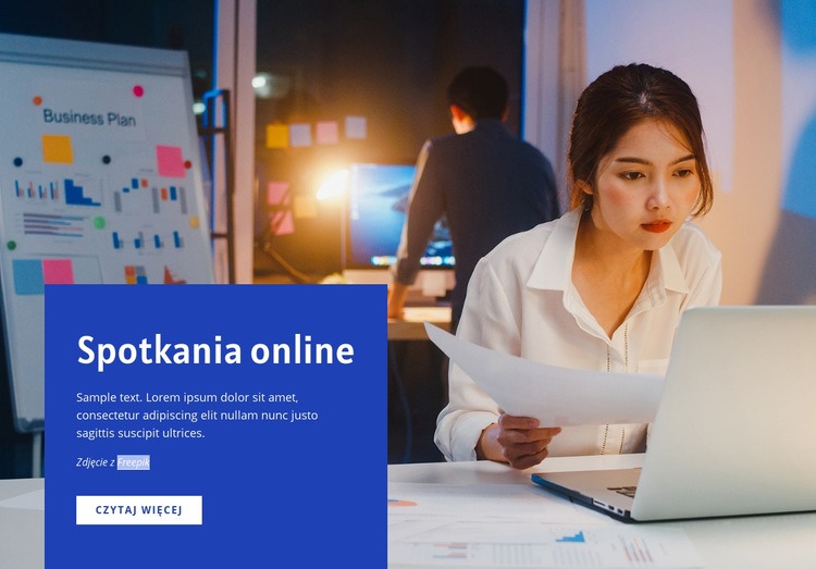 Narzędzia do spotkań online Makieta strony internetowej