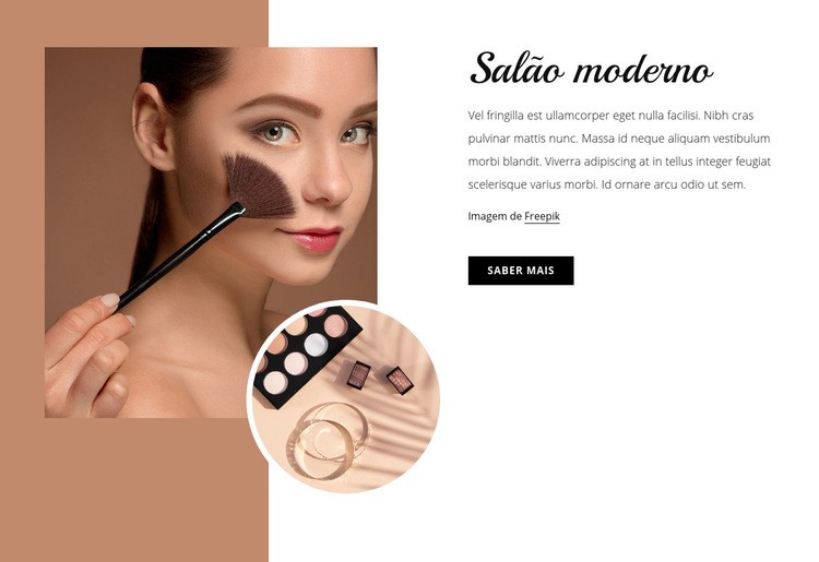 Estúdio de maquiagem moderno Maquete do site
