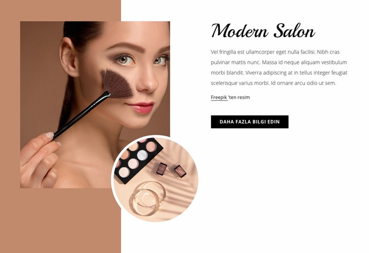 Modern makyaj stüdyosu Web sitesi tasarımı