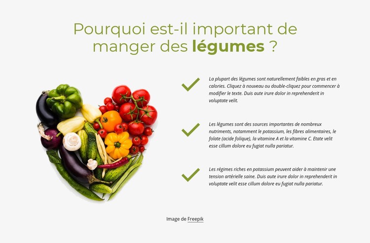 Meilleurs légumes à manger tous les jours Conception de site Web