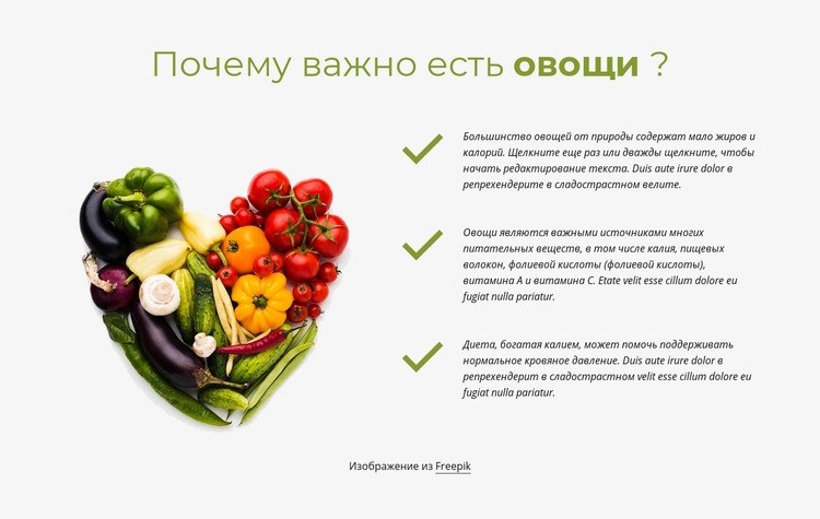 Лучшие овощи для ежедневного употребления Мокап веб-сайта