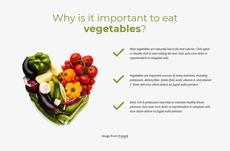 Bästa grönsaker att äta dagligen Html webbplatsbyggare