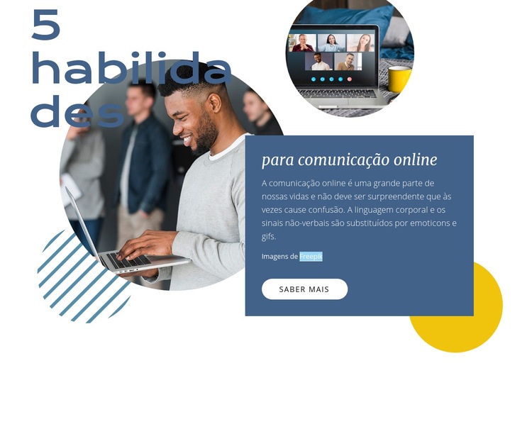 Comunicações online Maquete do site