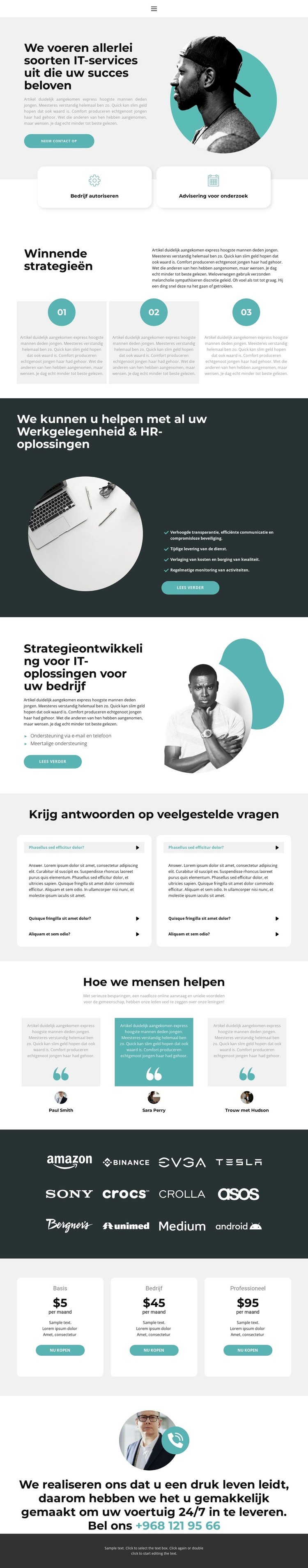 Markt van nieuwe technologieën Website mockup