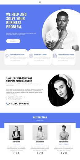 Business Page Design One Page Template