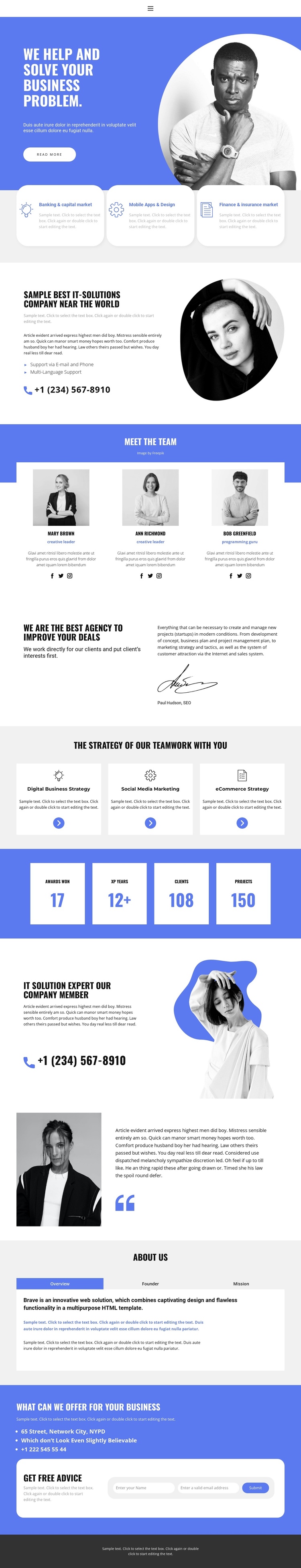 Business page design One Page Template