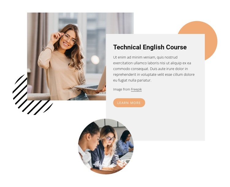 Teknisk engelska kurs Html webbplatsbyggare