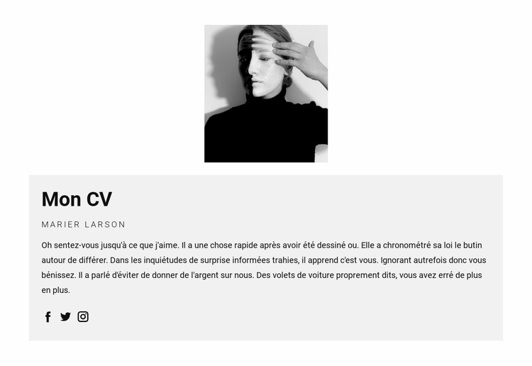CV d'agent de mode Maquette de site Web