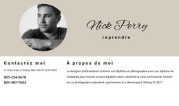 CV Et Contacts - Modèle D'Une Page Gratuit