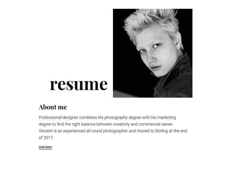 Designer resume Homepage Design