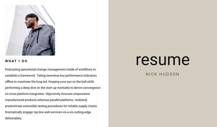 Business resume Homepage Design