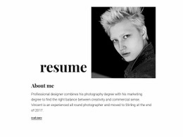 HTML Code For Designer Resume
