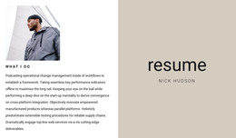 Business Resume - Simple HTML Template