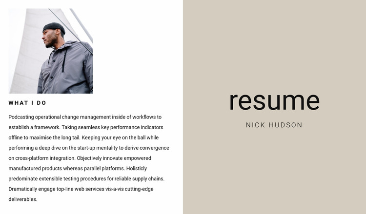 Business resume Html Website Builder