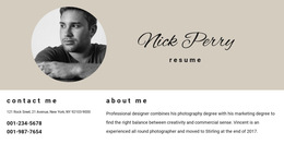 Resume And Contacts - Ready To Use HTML5 Template