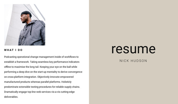 Business resume HTML5 Template