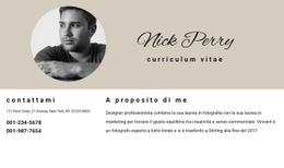 Curriculum E Contatti - Online HTML Page Builder