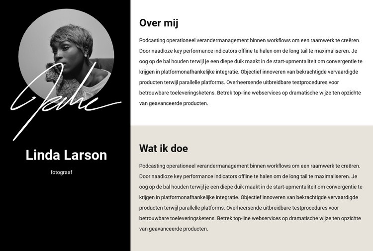 Hervat informatie HTML5-sjabloon