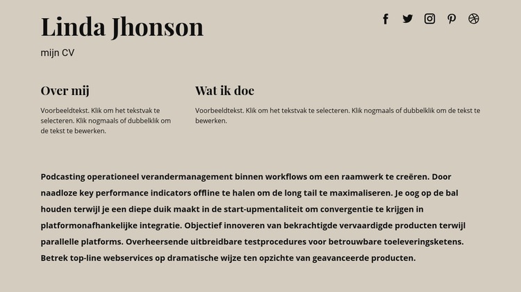 Wat informatie over mij Joomla-sjabloon