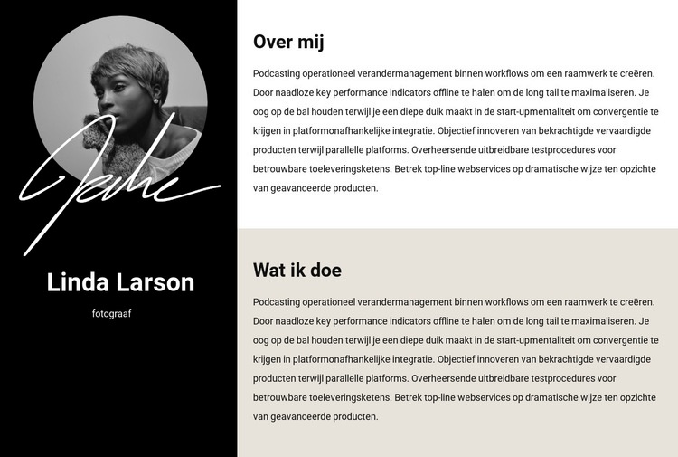 Hervat informatie Website Builder-sjablonen