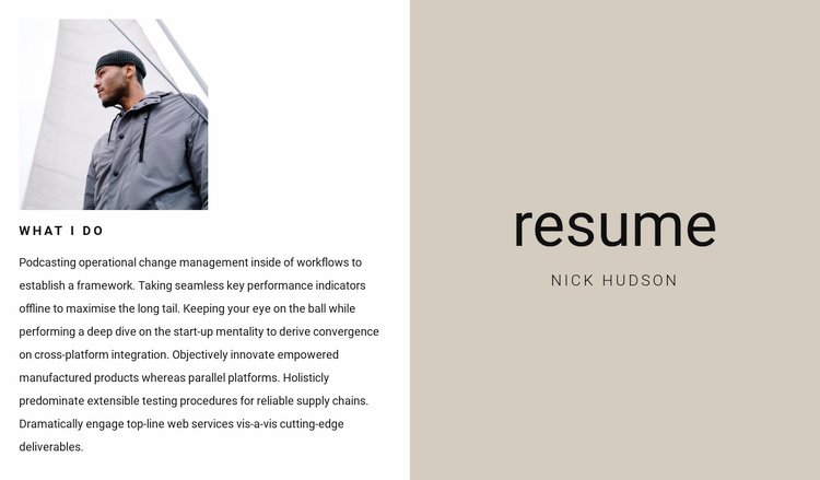 Business resume Squarespace Template Alternative