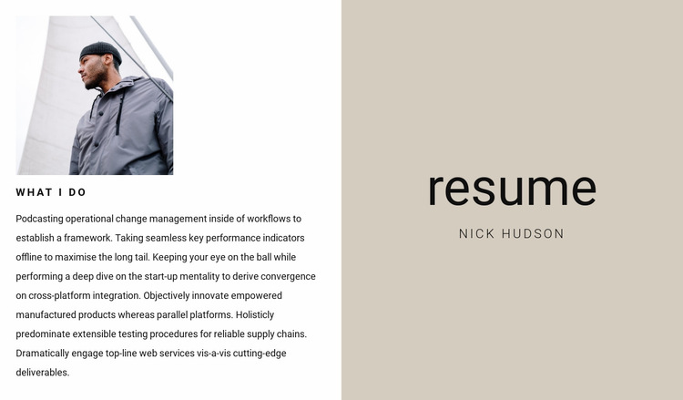 Business resume Web Page Design