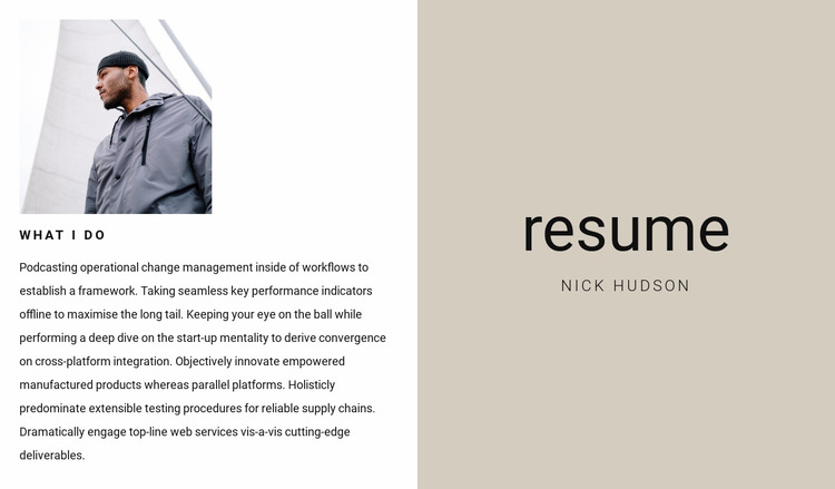 Business resume Website Mockup