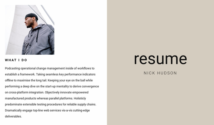 Business resume eCommerce Template