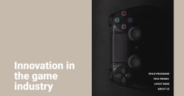 Innovation In Game Industry Basic Html Template With CSS