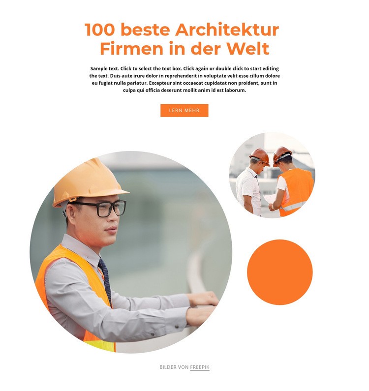 Wir sind ein Team von Architekten Website Builder-Vorlagen