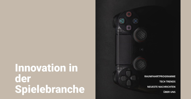 Innovation in der Spielebranche Website design