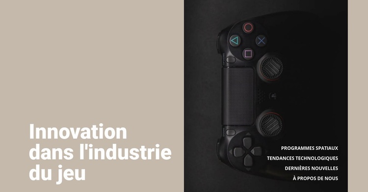 Innovation dans l'industrie du jeu Modèles de constructeur de sites Web