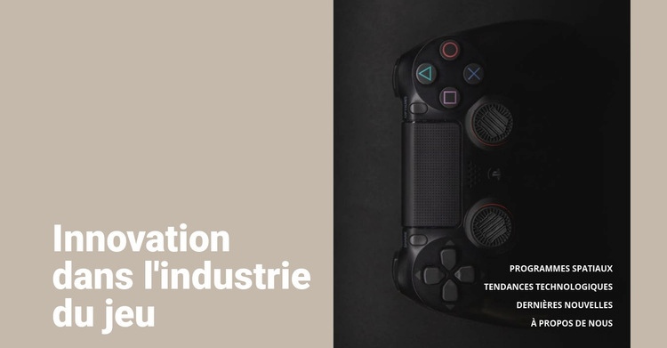 Innovation dans l'industrie du jeu Page de destination