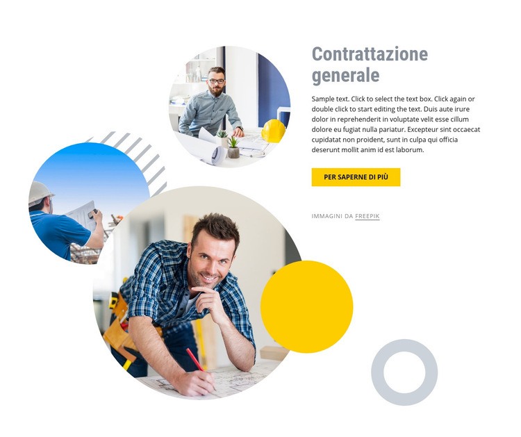 Contrattazione generale Costruttore di siti web HTML