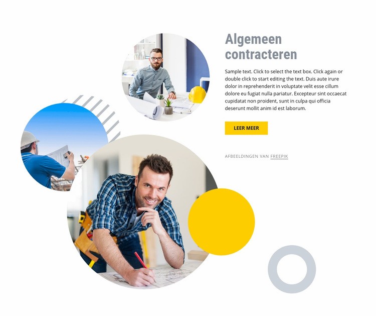 Algemene aanneming Website Builder-sjablonen