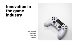Game Industry One Page Template