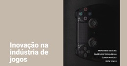 Inovação Na Indústria De Jogos - Modelo HTML5 Profissional Personalizável